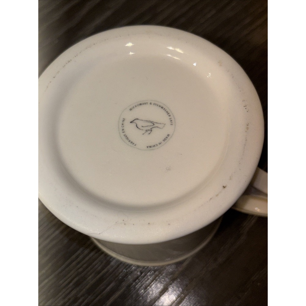 Anthropologie Monogram Initial Coffee Cup Shaving Mug Letter "D" White/Black EXC - Picture 5 of 5